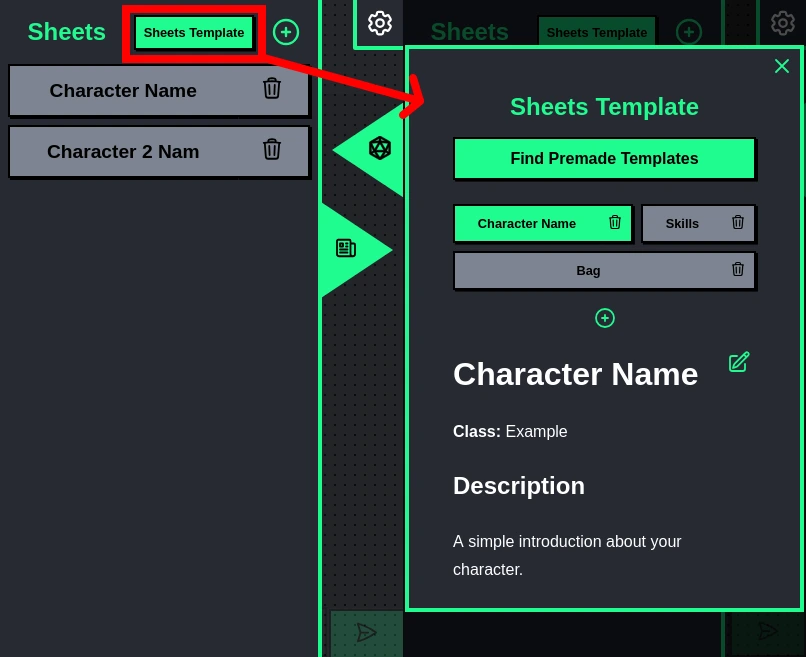 Editing Sheets Template